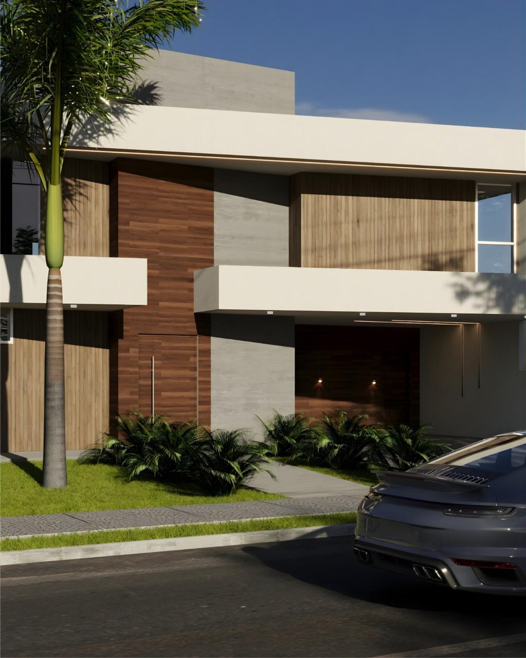 Residência Alto Padrão — Detalhe de Fachada